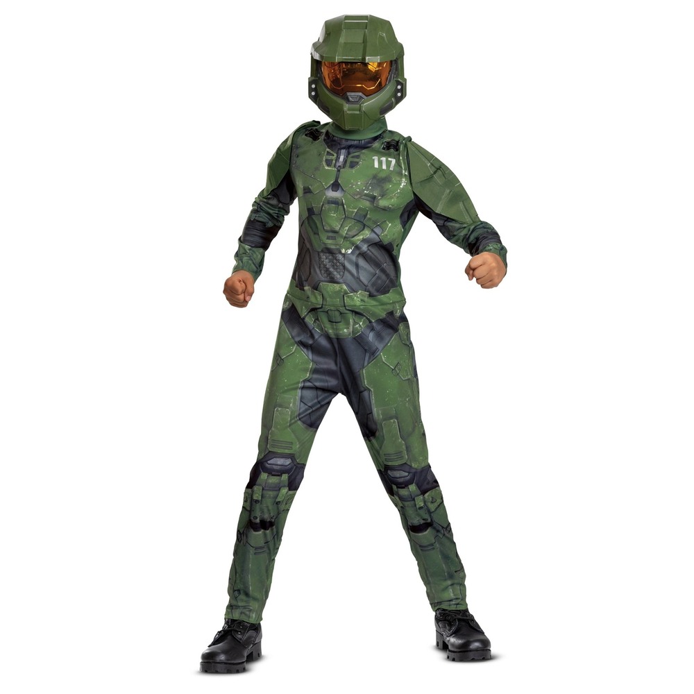 Halo Master Chief Costume Boys Size S 6 7 Jumpsuit Mask Disguise NWT